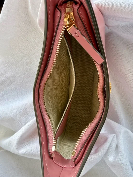 Tory Burch Pink Ginger Crescent Shoulder Bag Patent Leather - Picture 7 of 8